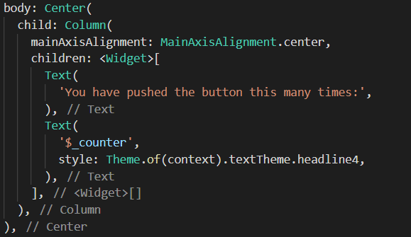 app body code