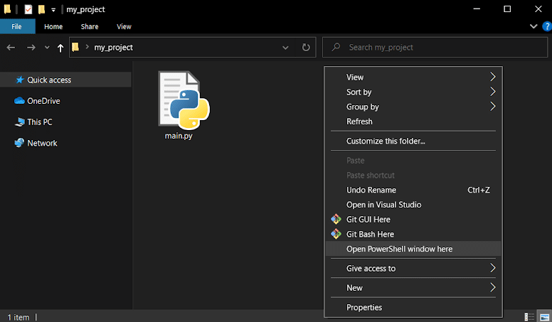 open powershell here