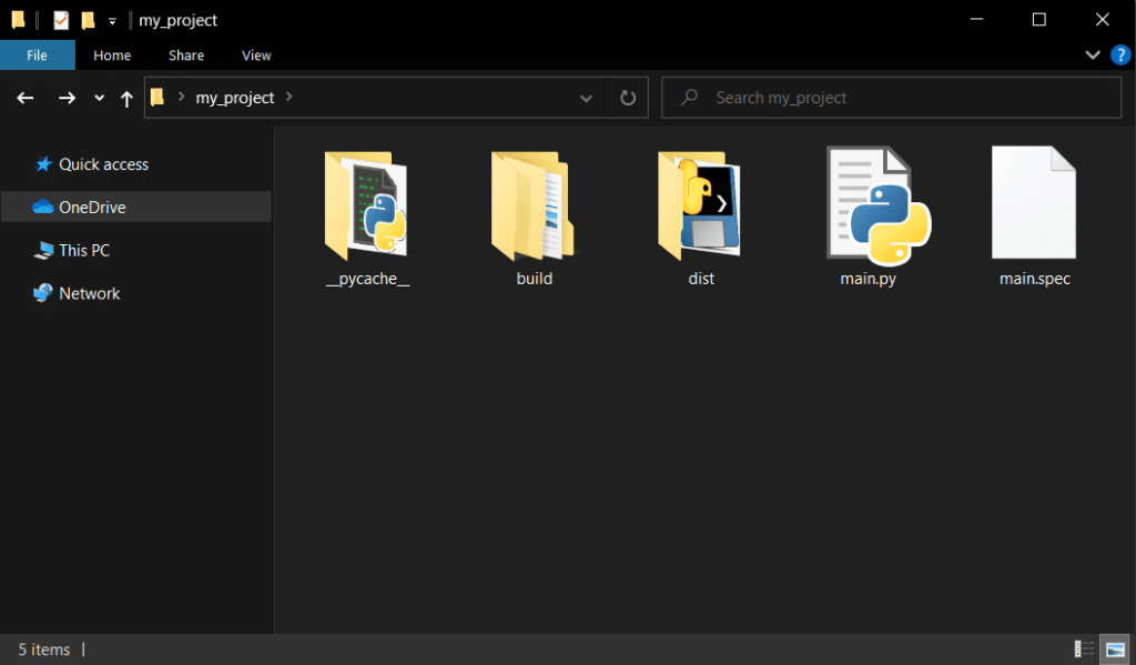 pyinstaller build files