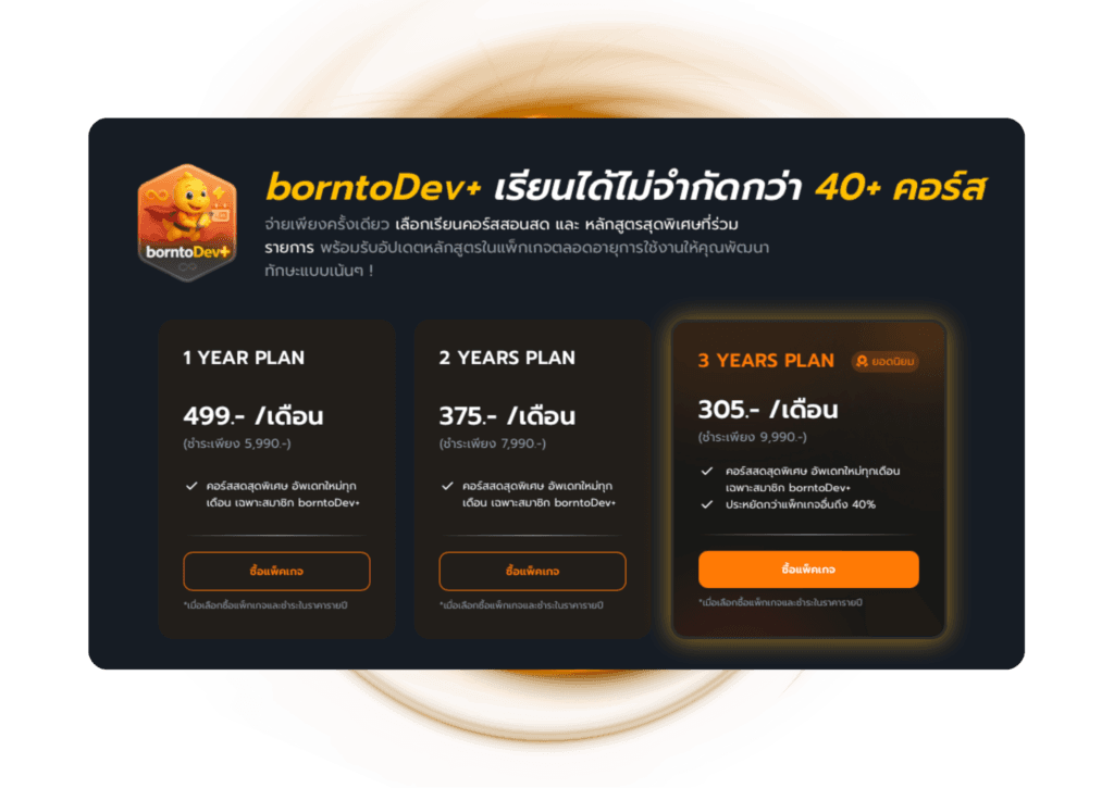 borntoDev+ price table