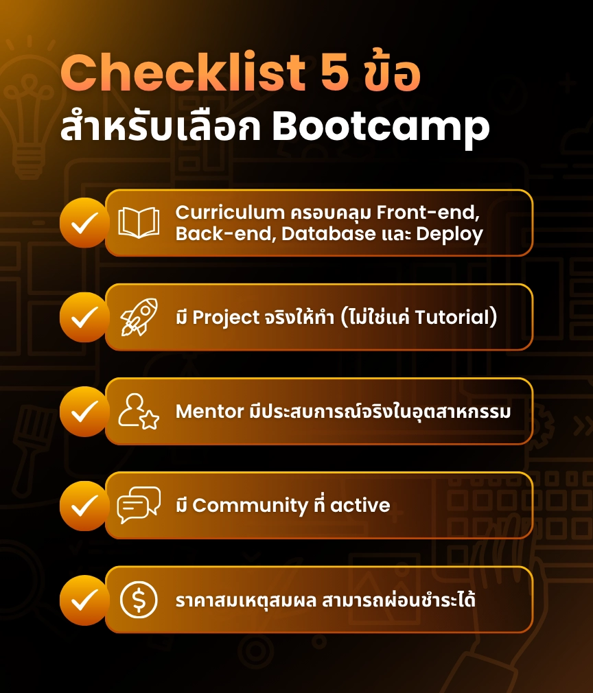 5 checklists for make decision about bootcamp